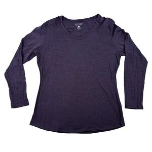 Segments Shirt Womens L Purple Merino Wool  Base Layer Classic Outdoor Hiking